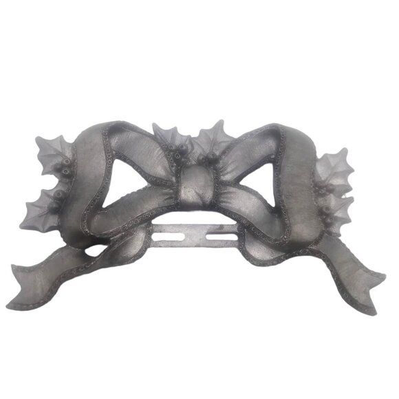 Metzke Pewter Signed1989 Bowtie Holly Hanging Christmas Design Rare Find Vintage - Picture 1 of 10